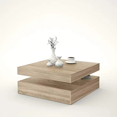 Afbeelding van Salontafel met draaibaar blad Vierkant Eiken 78 x 36 cm