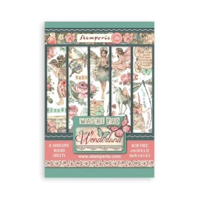 Afbeelding van Stamperia Wonderland A5 Washi Pad (8pcs) (SBW08)