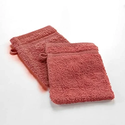Afbeelding van douceur d&#039;intérieur, 2 washandjes (15 x 21 cm) tederheid terracotta, spons