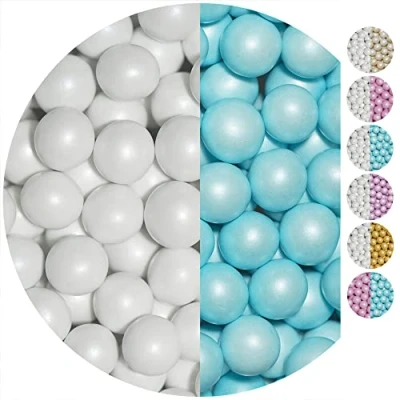 Afbeelding van EinsSein® Knapperige chocolade bonbons, wit/lichtblauw/parelmoer, 700 gram