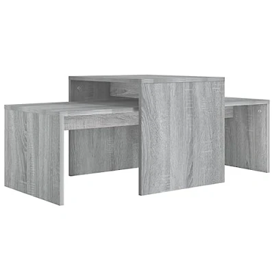 Afbeelding van Salontafel set grijs Sonoma 100x48x40 cm hout materiaal