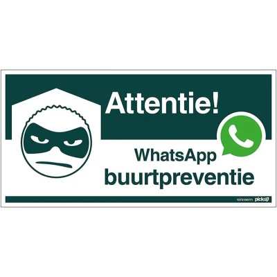 Afbeelding van Pickup Bord 300x150 mm Whatsapp Buurtpreventie