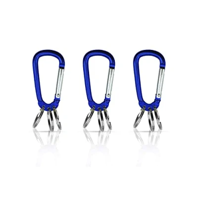 Afbeelding van Holesto® Sleutelhanger met karabijnhaak, 3 stuks, sleutelorganizer, sleutelhanger, afneembare ringen voor sleutelorganisatie (blauw stuks)