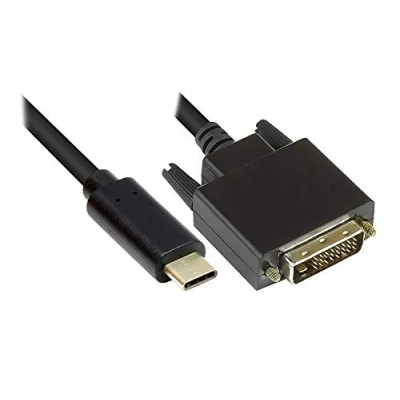 Afbeelding van Good Connections Adapterkabel USB C™ plug naar DVI 24+1 plug, CU, zwart, 2m, (2 m, Type C), Videokabel