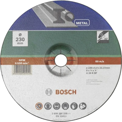 Afbeelding van Bosch Accessories 2609256339 Afbraamschijf gebogen Diameter 230 mm Boordiameter 22.23 Metaal 1 stuk(s)
