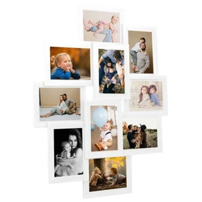 Afbeelding van Fotolijst voor 10x(13x18 cm) foto MDF wit