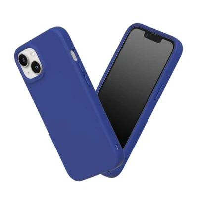 Afbeelding van RHINOSHIELD Hoesje compatibel met [iPhone 13/14] SolidSuit dunne hoes schokabsorberende technologie en premium matte afwerking Klein blauw