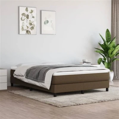 Image de vidaXL Sommier à lattes de lit avec matelas Marron foncé 160x200 cm