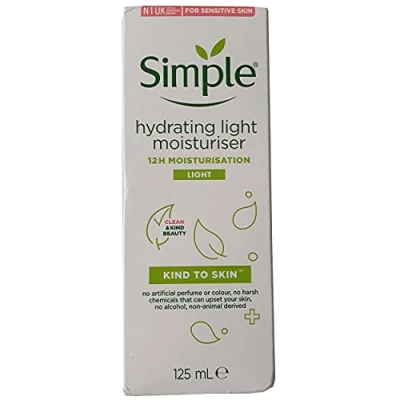 Afbeelding van Simple Hydrating Light Moisturizer 125ml Lichtgewicht en Snel Absorberende Moisturing Cream Vegan Geen Kleurstoffen Parfums of Agressieve Chemicaliën