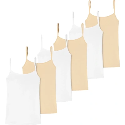 Afbeelding van uncover by Schiesser Spaghetti 6ER PACK Hemd Weiß sand, Dames, Maat: Large, sand