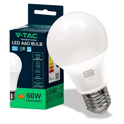Afbeelding van V TAC VT 210 N E27 Witte LED Lampen GLS Samsung IP20 8.5W 806 Lumen 3000K 5 Jaar