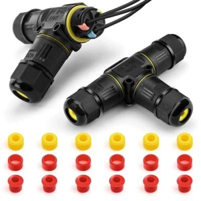 Afbeelding van GlasFlength 2 stuks 3 polige waterdichte kabelverbinders, IP68, verbindingshuls voor ondergrondse kabel, aansluitdoos