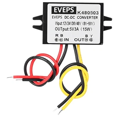 Afbeelding van DC 12V/24V/36V/48V naar 5V 3A waterdichte step down converter spanningstransformator voedingsmodule