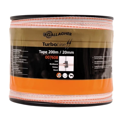 Image de Ruban TurboLine 12.5mm blanc, 200m, Gallagher Convient aux l&#039;élevage d&#039;animaux
