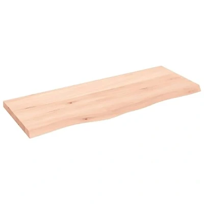 Afbeelding van vidaXL Tafelblad 100x40x(2 4) cm onbehandeld massief eikenhout