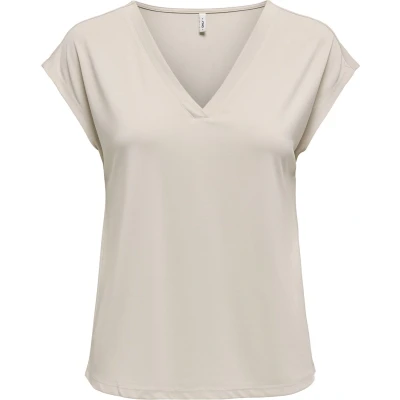 Afbeelding van ONLY Onlfree LIFE V NECK Tshirt basic, Dames, Maat: Medium, Pumice stone