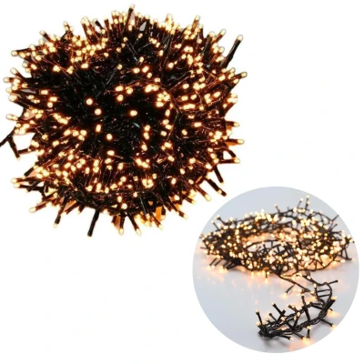 Afbeelding van Cheqo® Kerstboomverlichting Micro Clusterverlichting Kerstlampjes LED Verlichting Kerstverlichting voor Binnen en Buiten 1000 20 Meter Extra Warm Wit 8 Functies met Geheugen