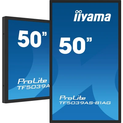 Afbeelding van iiyama TF5039AS B1AG beeldkrant Digitale signage flatscreen 125,7 cm (49.5&quot;) LED 500 cd/m² 4K Ultra HD Zwart Touchscreen Type processor Android 24/7