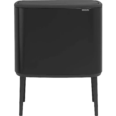 Image de Brabantia 316067 Poubelle BO Touch Bin, 3 x 11 litres, Noir Mat