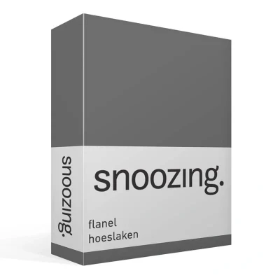 Afbeelding van Snoozing Flanel Hoeslaken Tweepersoons 120x200 cm Antraciet