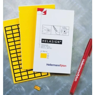 Afbeelding van HellermannTyton 598 92527 TAG125FB 270 YE Kabeletiket Helasign 38 x 11 mm Kleur van het label: Geel Aantal etiketten: 220
