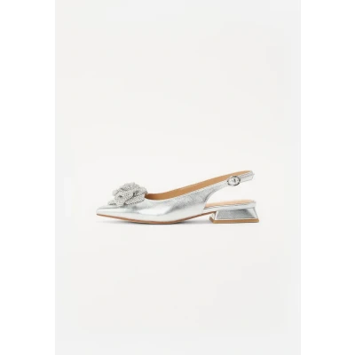 Afbeelding van Alma en Pena Slingback ballerina ́s, Dames, Maat: 38, Silver coloured Leer