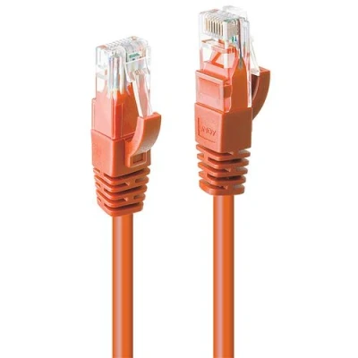 Image de Lindy Cordon de raccordement RJ 45 (M) pour 5 m UTP CAT 6 moulé sans crochet bloqué orange