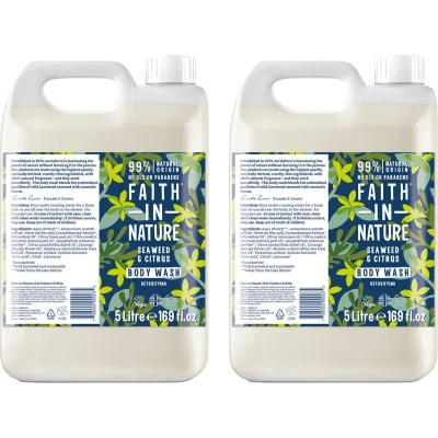 Afbeelding van Faith in Nature Zeewier &amp; Citrus Bad en Douchegel 2x 5L