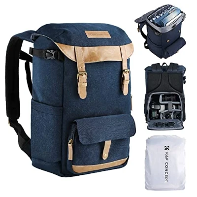 Afbeelding van K&amp;F Concept Waterproof Camera Backpack with Rain Cover, Large Capacity Rucksack DSLR Travel Bag for Canon Nikon Sony 15.6’’ Laptop