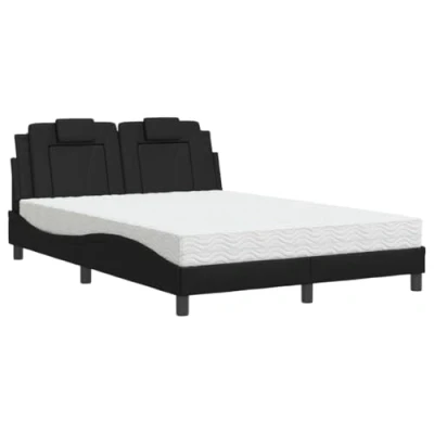 Afbeelding van vidaXL Bed met matras kunstleer zwart 140x190 cm