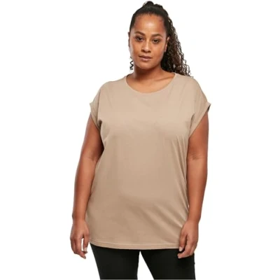 Image de Urban Classics T shirt à épaules dénudées pour femme, Couleur : taupe, L
