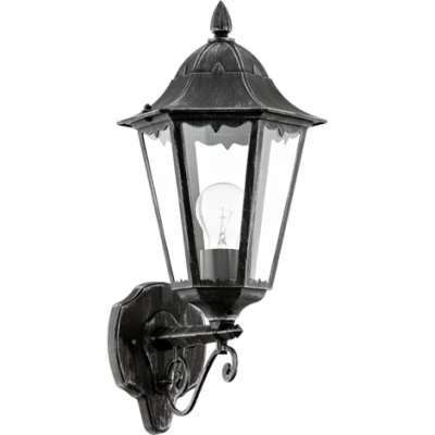 Afbeelding van EGLO Navedo Wandlamp Buiten E27 47,5 cm Zwart/Zilver