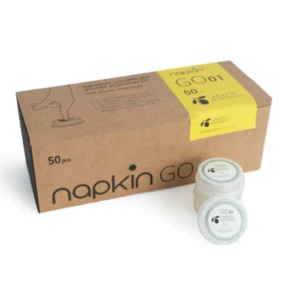 Afbeelding van Napkin creho Citroendoekjes van capsules, reinigingsdoekjes, viscose, wit, 50 stuks, 4,2 x 1,5 cm