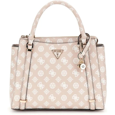 Afbeelding van GUESS Handtas Schoudertas Eco Erica 2 Compartment Satchel Sand Logo Oud roze