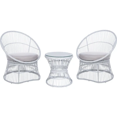 Afbeelding van MESYNA Bistro set Wit Rotan