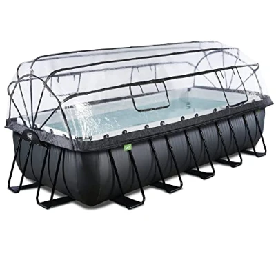 Afbeelding van EXIT zwembad met overkapping 540x250cm Black Leather