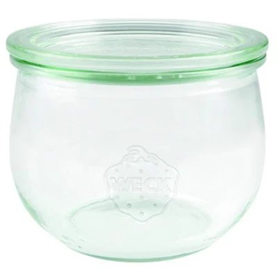 Afbeelding van Weck Set van 6 hoogwaardige tulpenglazen met glazen deksel, hittebestendig, magnetronbestendig, ovenbestendig, ronde rand, glas, 500 ml