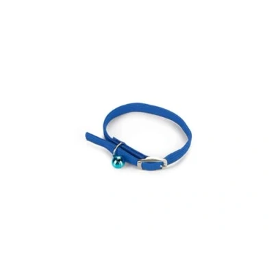 Afbeelding van Bz kattenhalsband met belletje blauw 10 x 30 cm