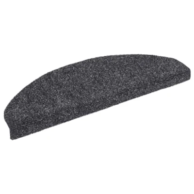 Image de vidaXL Tapis d&#039;escalier Poinçon aiguilleté 15pcs 65x21x4 cm Gris foncé132697
