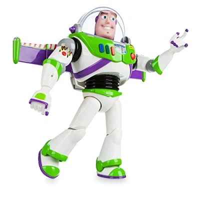 Afbeelding van Buzz Lightyear, officiële Toy Story figuur uit de Disney Store, 30 cm, kan meer dan 10 Engelse zinnen zeggen en contact maken met andere figuren, laserlichten, geschikt voor 3 jaar ouder