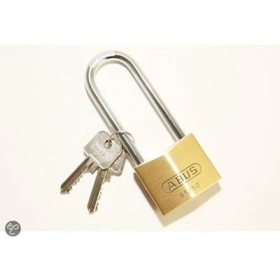 Afbeelding van Abus 85/50HB200 messing hangslot met hoge beugel verschillend sluitend 50 mm