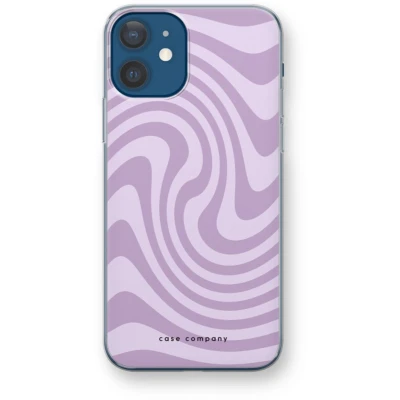 Afbeelding van Case Company® hoesje geschikt voor iPhone 12 Swirl Paars Soft Cover Telefoonhoesje Bescherming aan alle Kanten en Schermrand