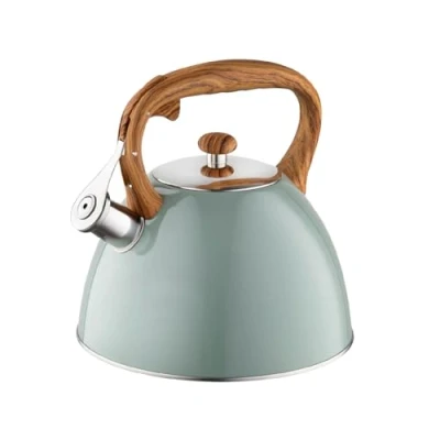 Image de FLORINA Bouilloire Inox (2,5 l) I Sifflante FRANK Poignée Résistante à la Chaleur Non Electrique Induction, Gaz Pour Thé et Café Couleur: Noir