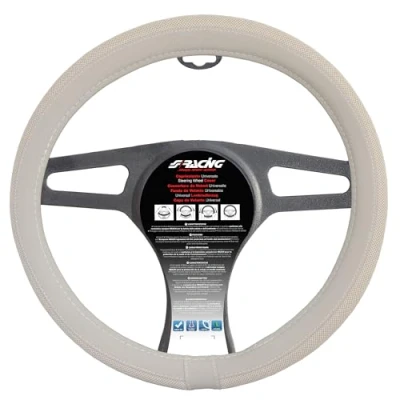 Image de Simoni Racing Couvre Volant 500 Eco Cuir Crème/Coton 37 39cm
