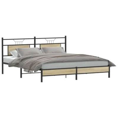 Afbeelding van vidaXL Bedframe zonder matras 183x213cm spaanplaat sonoma eikenkleurig