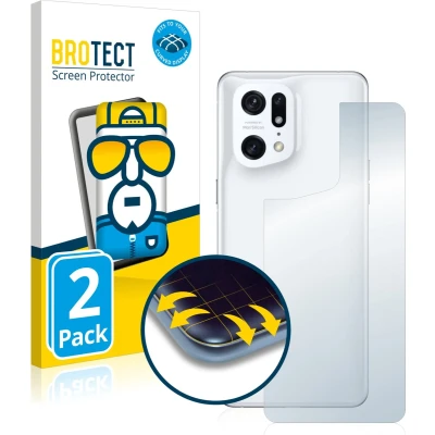 Afbeelding van BROTECT Screenprotector voor Oppo Find X5 Pro (Achterkant) Folie Beschermfolie transparant volledig dekking (2 Stuks)