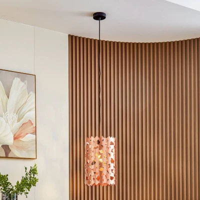 Afbeelding van Lucande hanglamp 1licht IJzer H: 37.5 cm E27 koper