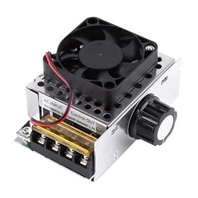 Afbeelding van AC 220 V 4000 W SCR elektrische spanningsregelaar uitgangsspanning stabilisator transformator schakelaar dimmer temperatuur motor snelheidsregelaar met ventilator