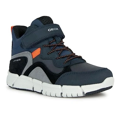 Afbeelding van Geox Flexyper BOY ABX Sneakers hoog voor kinderen, Maat: 28, Navy/orange Leer en textiel