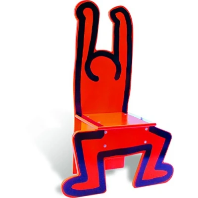 Afbeelding van VILAC Spelletjes en speelgoed Poefs Houten Stoel Grafisch Iconisch ontwerp Rood Keith Harding voor kinderen vanaf 3 jaar Gemaakt in Frankrijk 9295